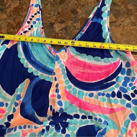 LILLY PULITZER Anise Ocean Jewels Waterfall Double V Silk Maxi Dress Size L - Picture 11 of 13